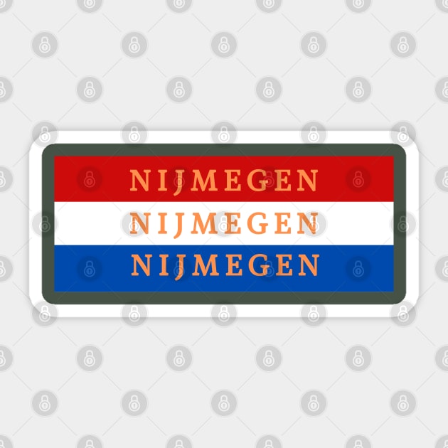 Town of Nijmegen in Netherlands Flag Colors Stripes Sticker by aybe7elf